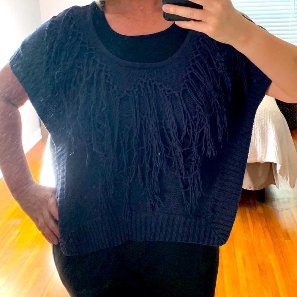 Navy short sleeve knit